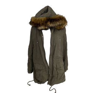 Market and spruce olive green hooded jacket size medium